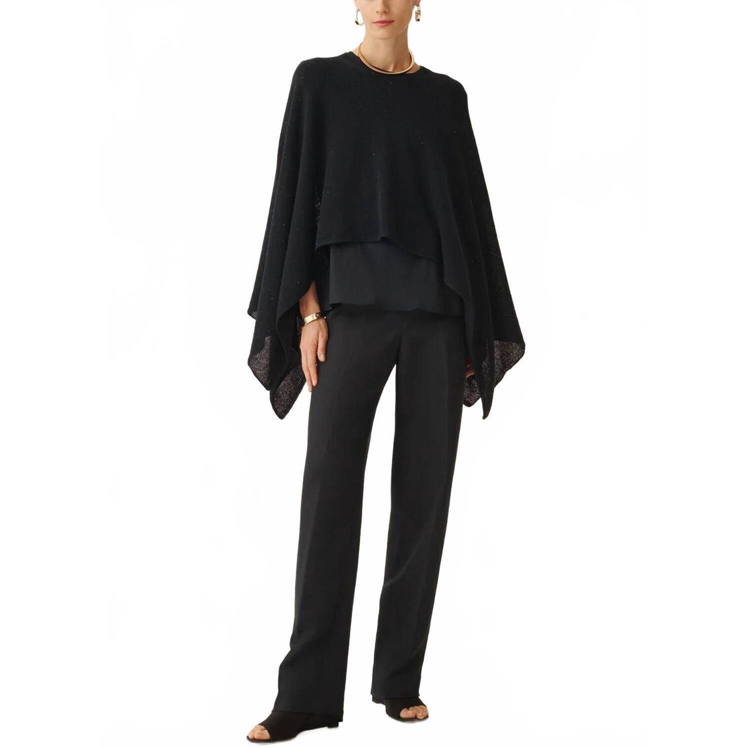 New Fabiana Filippi Viscose Blend Trousers In Blu Notte